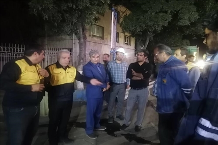 بازدید شبانه مدیرعامل از پروژه اصلاح و ساماندهی شبکه زمینی ۲۰ کیلوولت در محدوده راه‌آهن